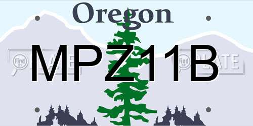 MPZ11B Oregon License Plate