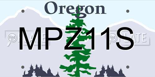 MPZ11S Oregon License Plate