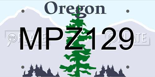MPZ129 Oregon License Plate