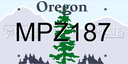 MPZ187 Oregon License Plate