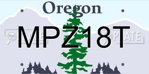MPZ18T Oregon License Plate