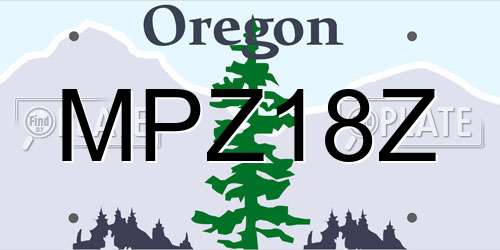 MPZ18Z Oregon License Plate
