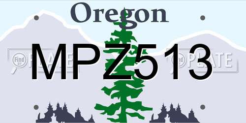 MPZ513 Oregon License Plate
