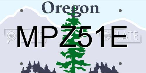 MPZ51E Oregon License Plate