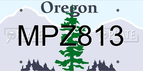 MPZ813 Oregon License Plate