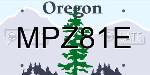 MPZ81E Oregon License Plate