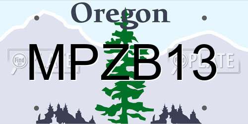 MPZB13 Oregon License Plate