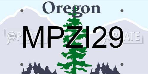 MPZI29 Oregon License Plate