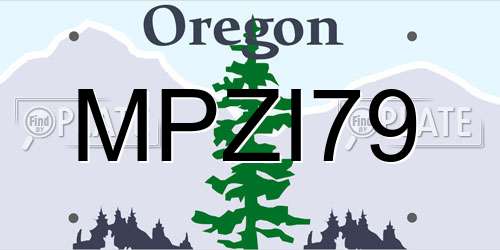 MPZI79 Oregon License Plate