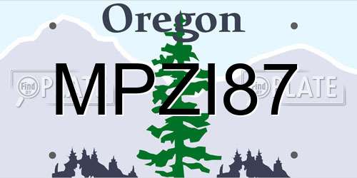 MPZI87 Oregon License Plate