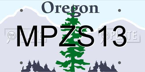 MPZS13 Oregon License Plate