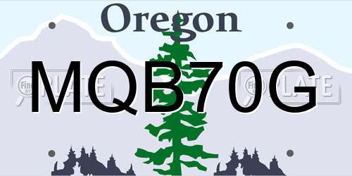 MQB70G Oregon License Plate
