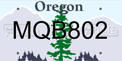 MQB802 Oregon License Plate