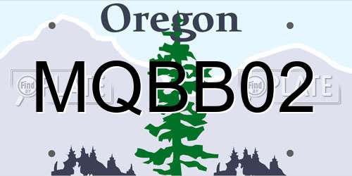 MQBB02 Oregon License Plate