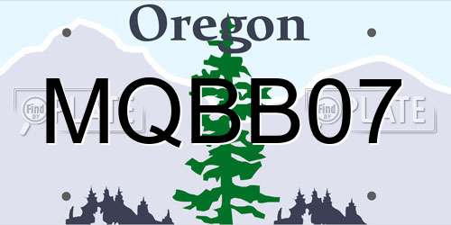 MQBB07 Oregon License Plate