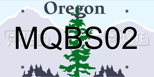 MQBS02 Oregon License Plate