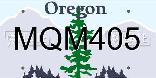 MQM405 Oregon License Plate
