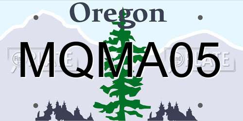 MQMA05 Oregon License Plate