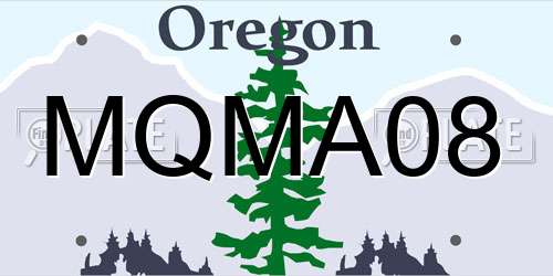 MQMA08 Oregon License Plate