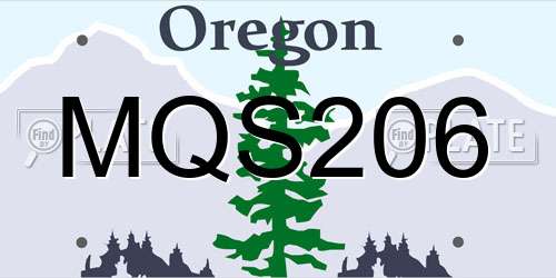 MQS206 Oregon License Plate