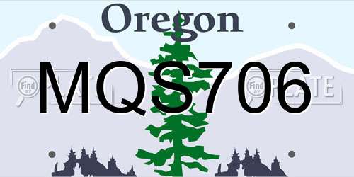 MQS706 Oregon License Plate