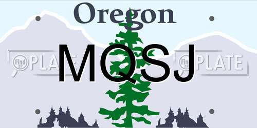MQSJ Oregon License Plate