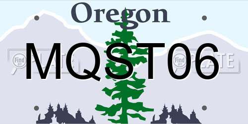 MQST06 Oregon License Plate