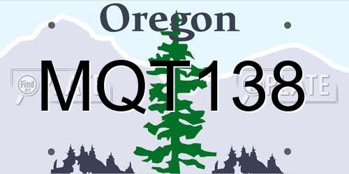 MQT138 Oregon License Plate