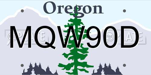 MQW90D Oregon License Plate