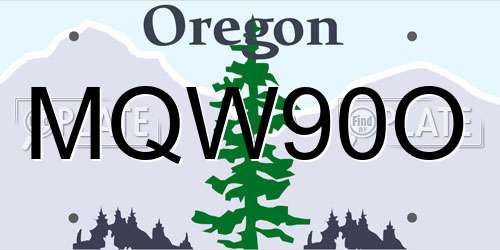 MQW90O Oregon License Plate