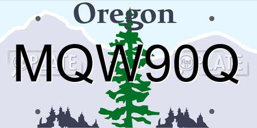 MQW90Q Oregon License Plate