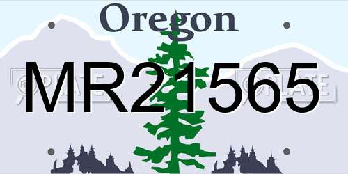 MR21565 Oregon License Plate