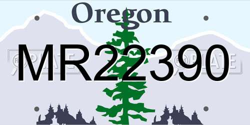 MR22390 Oregon License Plate