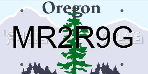MR2R9G Oregon License Plate