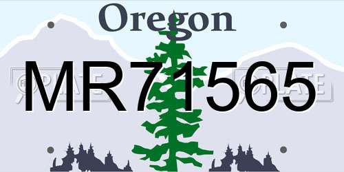 MR71565 Oregon License Plate