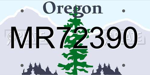 MR72390 Oregon License Plate