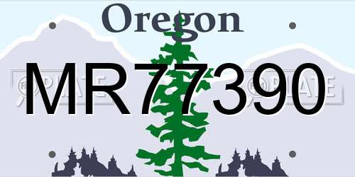 MR77390 Oregon License Plate