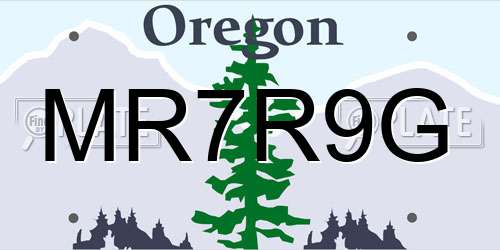 MR7R9G Oregon License Plate