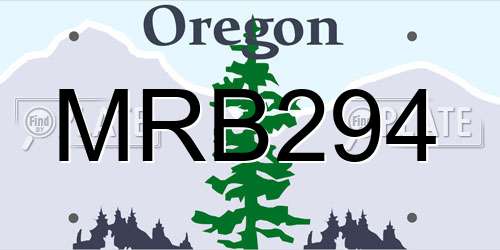 MRB294 Oregon License Plate