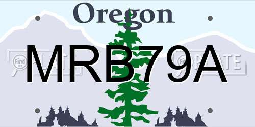 MRB79A Oregon License Plate