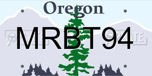 MRBT94 Oregon License Plate