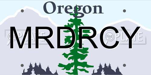 MRDRCY Oregon License Plate