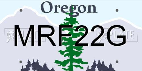 MRF22G Oregon License Plate