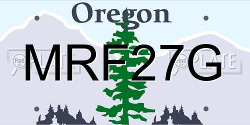 MRF27G Oregon License Plate