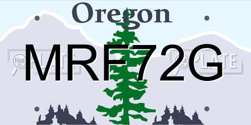 MRF72G Oregon License Plate