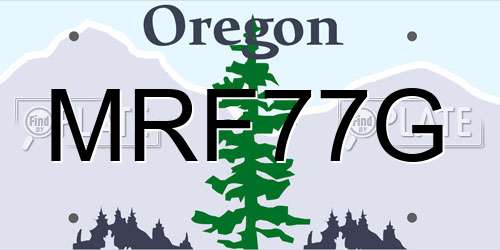 MRF77G Oregon License Plate