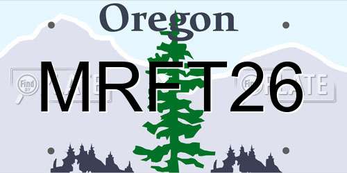 MRFT26 Oregon License Plate