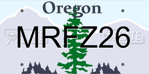MRFZ26 Oregon License Plate