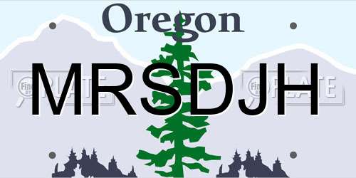 MRSDJH Oregon License Plate