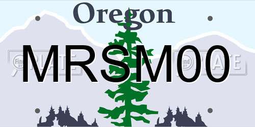 MRSM00 Oregon License Plate